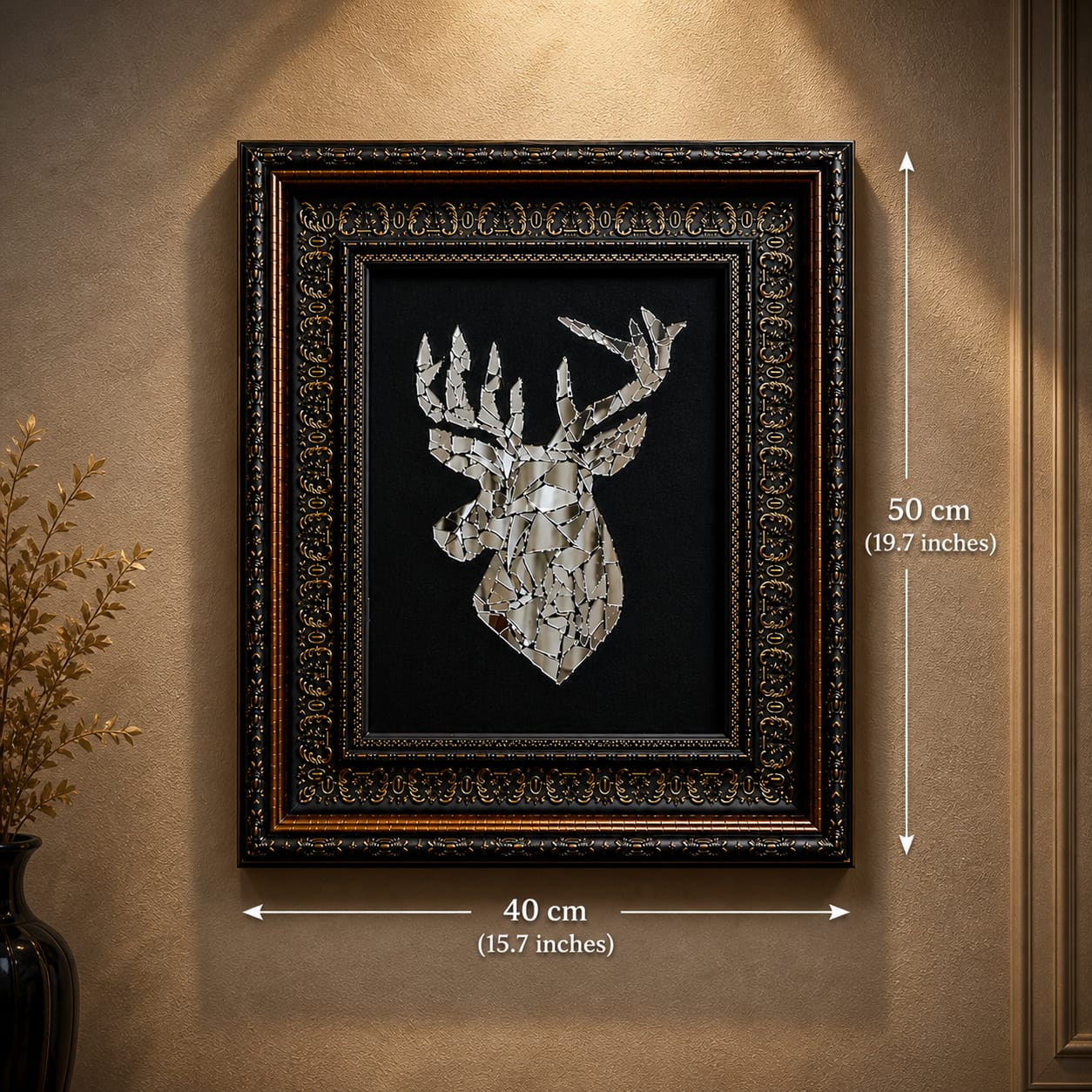 Aurelius Stag - Handcrafted Mirror Mosaic Wall Art
